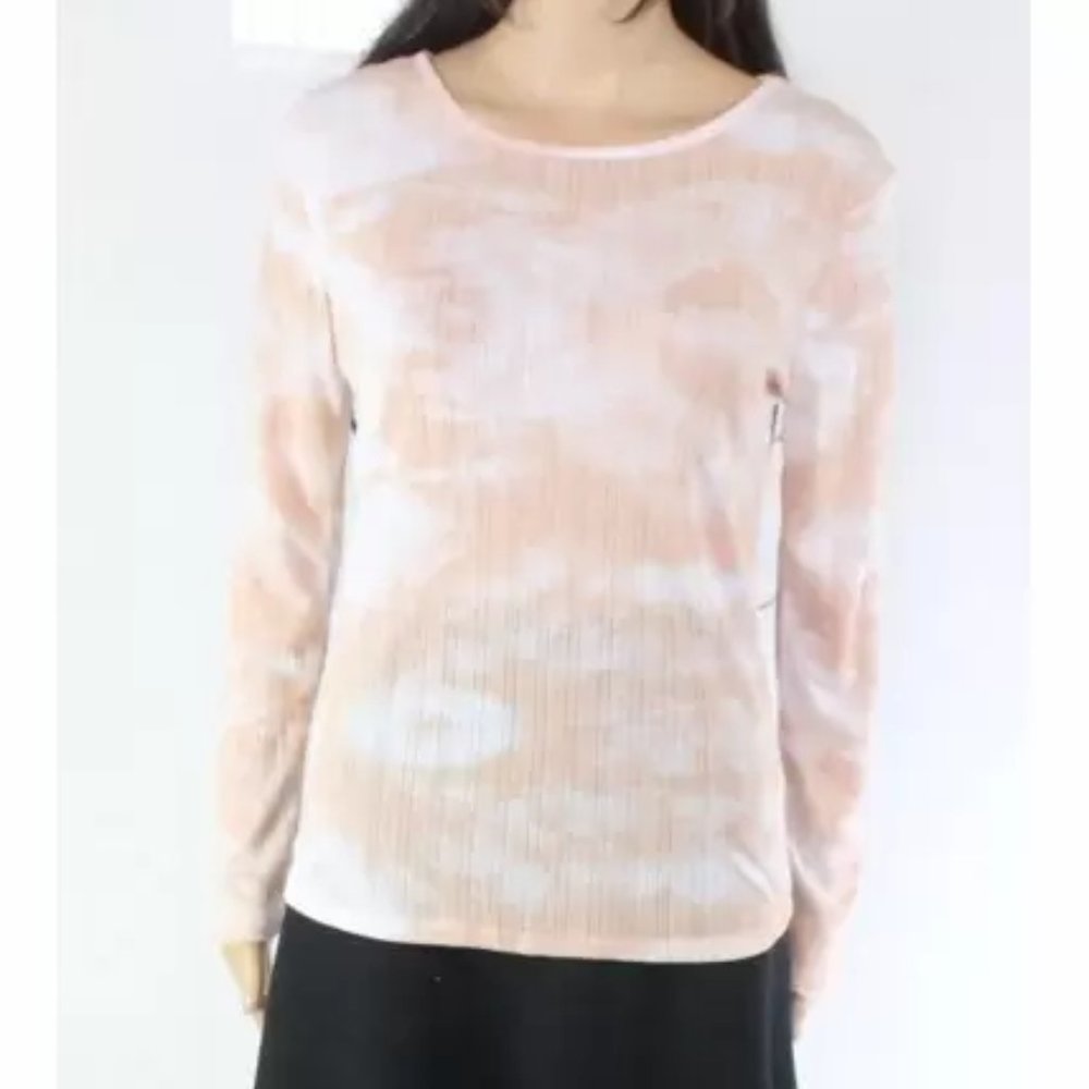 Poof Women's Knit Tie-Dye Long Sleeve Top